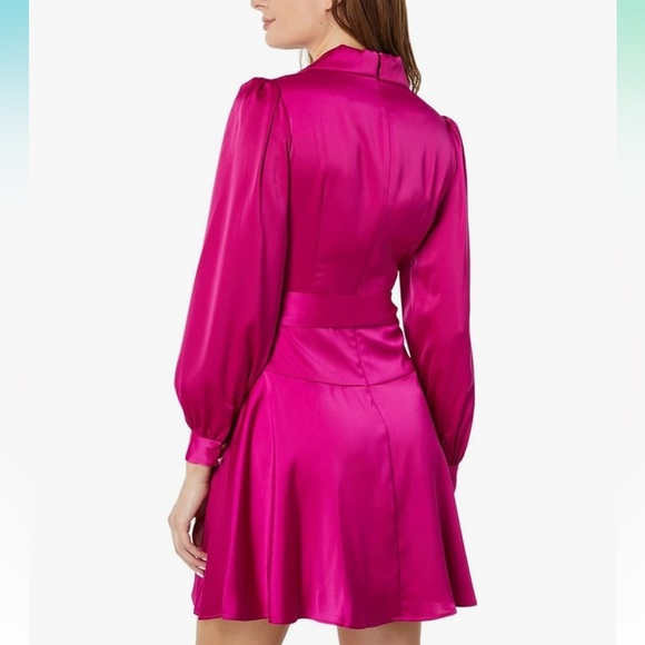 Vince Camuto Satin Shawl-Collar Fit & Flare Dress Size 4 - Picture 10 of 13